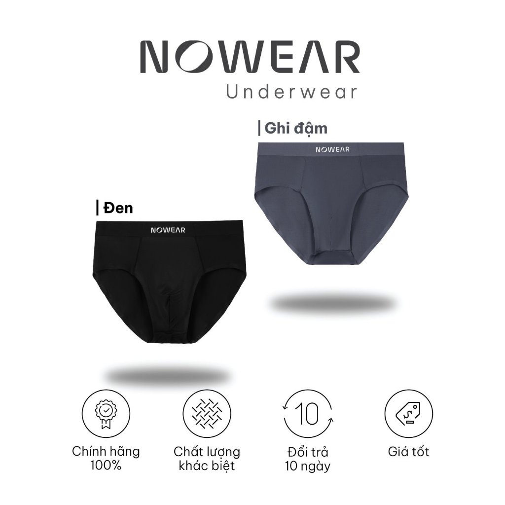 Combo 2 quần lót nam tam giác Brief cao cấp NOWEAR, Quần xì nam thun lạnh siêu co giãn, chính hãng