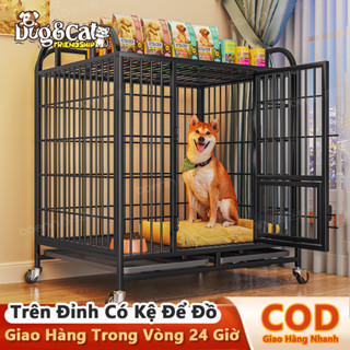  Lồng Chó Đa Năng Có Bánh Xe - Kệ Để Đồ Khay Đáy Ống Thép Mạ Kẽm Chống Gỉ + Cửa Cho Ăn 
