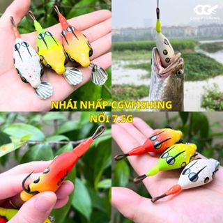 Nhái nhấp CGVFISHING 7.5G - 5CM nổi 3/4 lưỡi BKK. nhái hơi câu lure lóc, sộp,...
