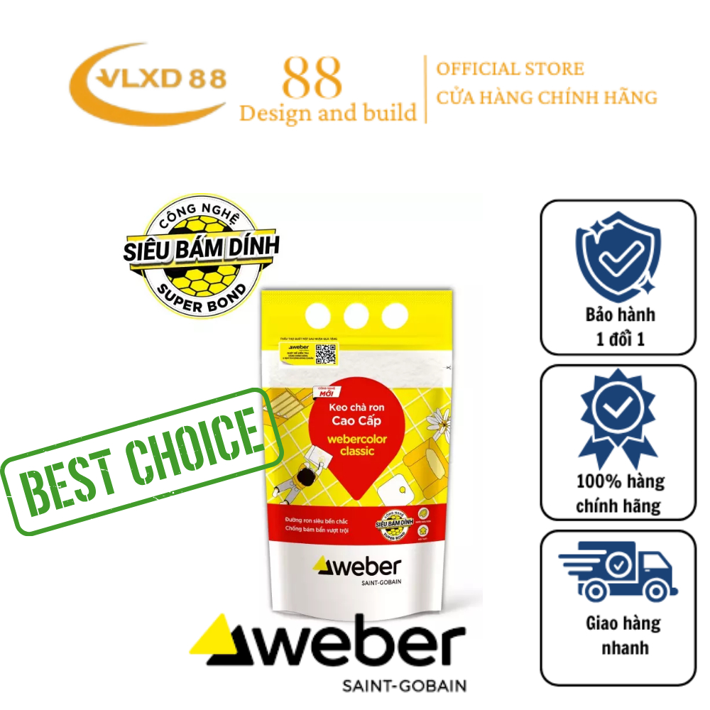 [ CHÍNH HÃNG ]Keo chà ron cao cấp Siêu Trắng Weber