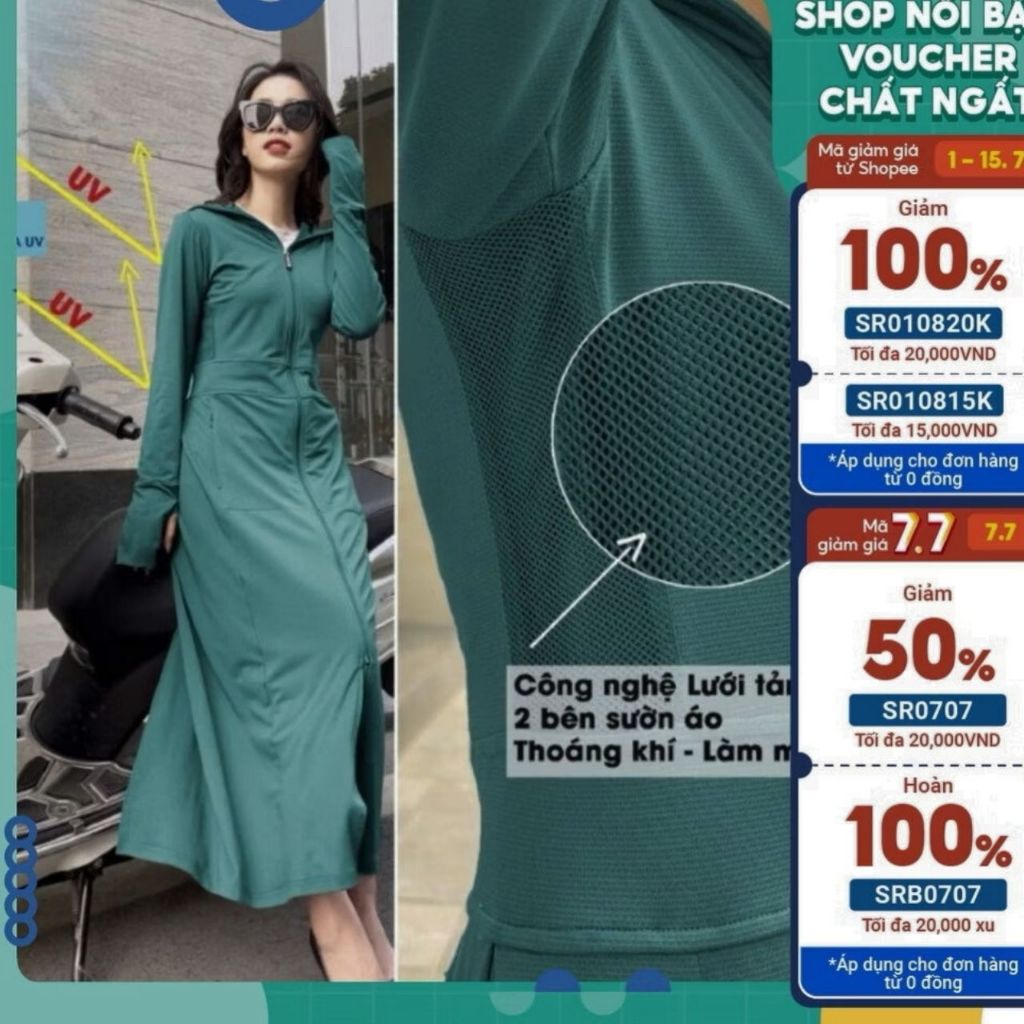 Áo Chống Nắng Toàn Thân Nữ Có Mũ và Khẩu Trang Kèm Theo – Chống Tia UV, Vải Mát Mịn ELY258 | BigBuy360 - bigbuy360.vn