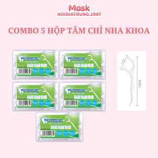 Combo 5 Hộp 250 Tăm Chỉ Nha Khoa An Toàn Tiện Lợi Bảo Vệ Răng Miệng