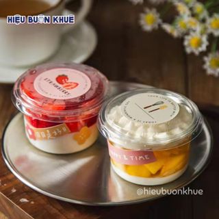100 Hộp Nhựa Tròn Đựng Bánh Lạnh, Mousse, Sữa Chua, Panna Cotta Trái Cây 150ml - 250ml [XY583/ W250]
