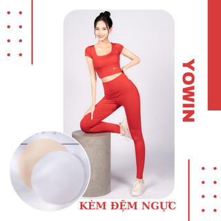 Yowin Bộ Tập Yoga Gym Nữ YW23212201 Áo Croptop Đệm Rời & Quần Legging Bộ Tập Gym Nữ Kín Đáo Bộ Tập Yoga Nữ Quần Dài 