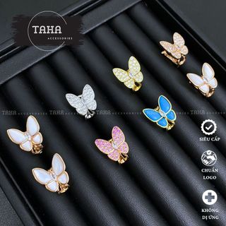  Khuyên tai cao cấp Van dạng kẹp mạ vàng  bạch kim hình bướm phụ kiện thời trang TAHA Accessories 