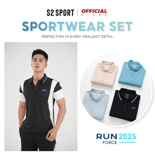 Bộ thể thao nam S2 SPORT cổ polo tay ngắn dệt, bộ quần áo nam vải cotton CVC khoẻ khoắn - BTT01