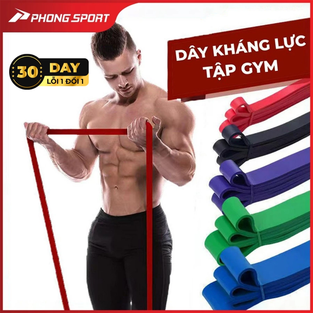 Dây kháng lực powerband Phongsport bảo hành 30 ngày, dây tập kháng lực đàn hồi tập gym đa dạng bài tập
