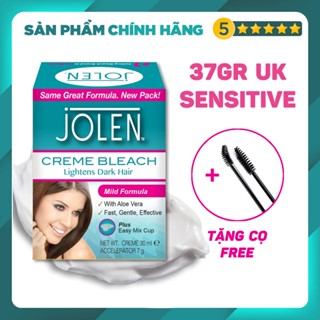 Kem Tẩy Màu Lông Jolen 37gr Sensitive da nhạy cảm Nhập UK, Kem Làm Nhạt Màu Lông, Kem Nhuộm Lông Mày