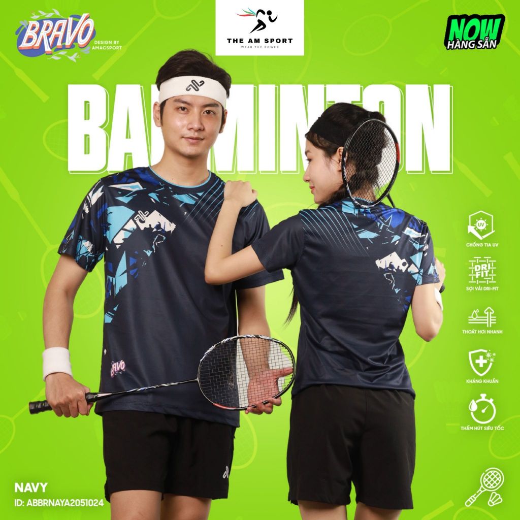 [In Tên & Số] Bộ Quần Áo Cầu Lông AMAC Bravo - Thoáng Mát, Thấm Hút Tốt | The AM Sport
