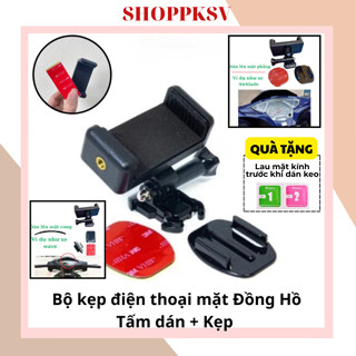 Kẹp điện thoại dán lên đồng hồ xe máy điều chỉnh hướng nhìn bộ kẹp đế cong,thẳng phù hợp mọi loại xe