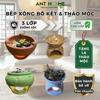  Bếp xông đốt bồ kết chanh sả và thảo mộc mini men gốm dễ thương 