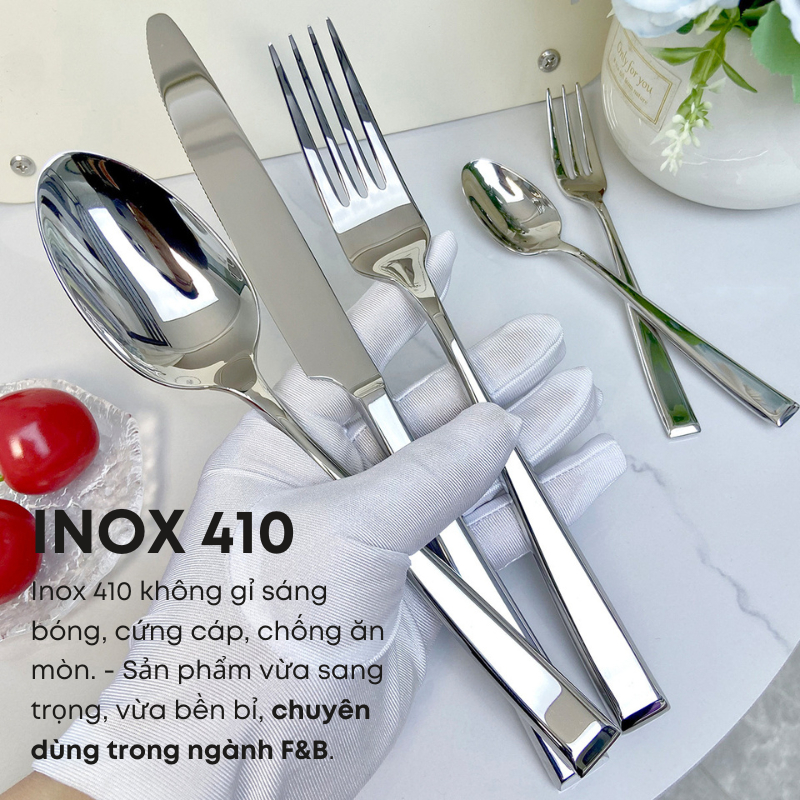 Bộ Dao Thìa Nĩa Inox 410 Cao Cấp - Chuyên Dụng Cho Món Âu, Bít Tết - Nhà Hàng, Khách Sạn, Quán Ăn, Tiệc, Buffet | 280