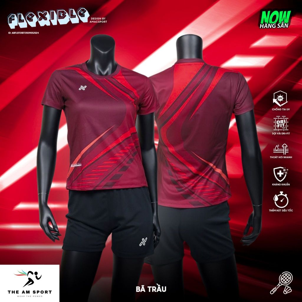 [In Tên & Số] Bộ Quần Áo Cầu Lông AMAC Flexible - Thoáng Mát, Thấm Hút Tốt | The AM Sport