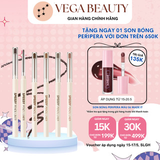  Chì kẻ mắt PERIPERA Speedy Pencil Liner 0.14g chống nước chống lem trôi nét mảnh dễ vẽ 
