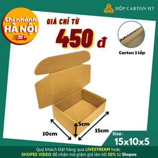 15x10x5 COMBO 20 Hộp Carton Nắp Gài hộp Giấy Nắp Cài Đóng Hàng Phụ Kiện Quà Tặng - Hộp Carton HT