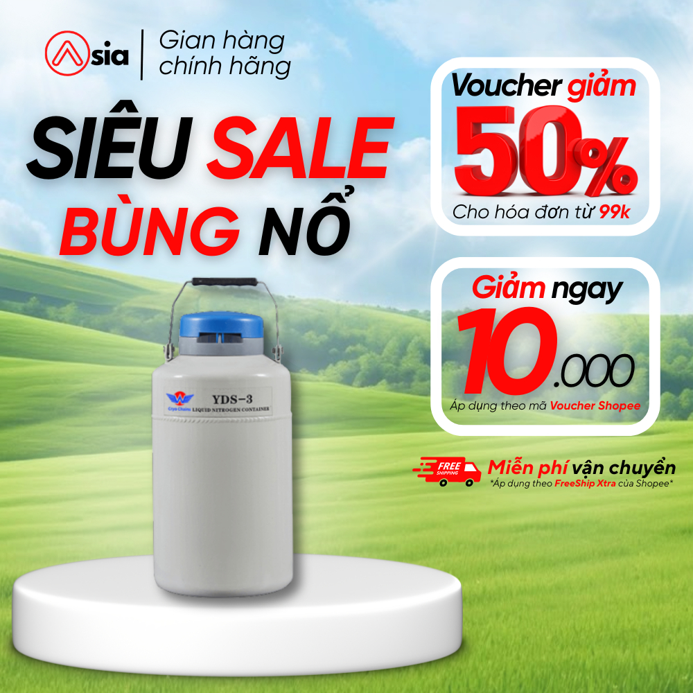 Bình chứa nito lỏng YDS-3 lít, kích thước nhỏ, trọng lượng nhẹ - được làm từ chất liệu hợp kim nhôm nhẹ - nhập khẩuTRUNG