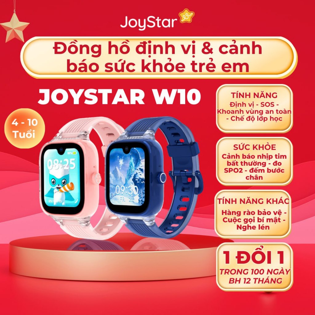 Đồng hồ định vị Joystar W10 màu Xanh - 1 đổi 1 trong 100 ngày