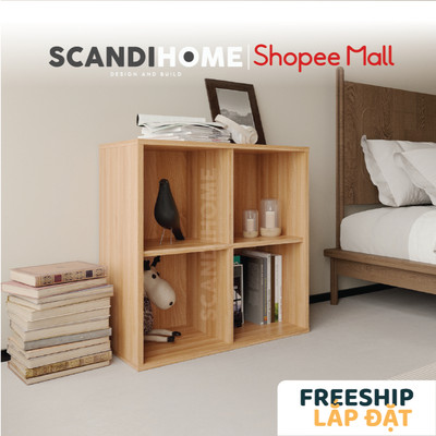 NIKOS, Kệ sách 4 ô CBN_010, 70x35x72cm, kệ gỗ Scandi Home