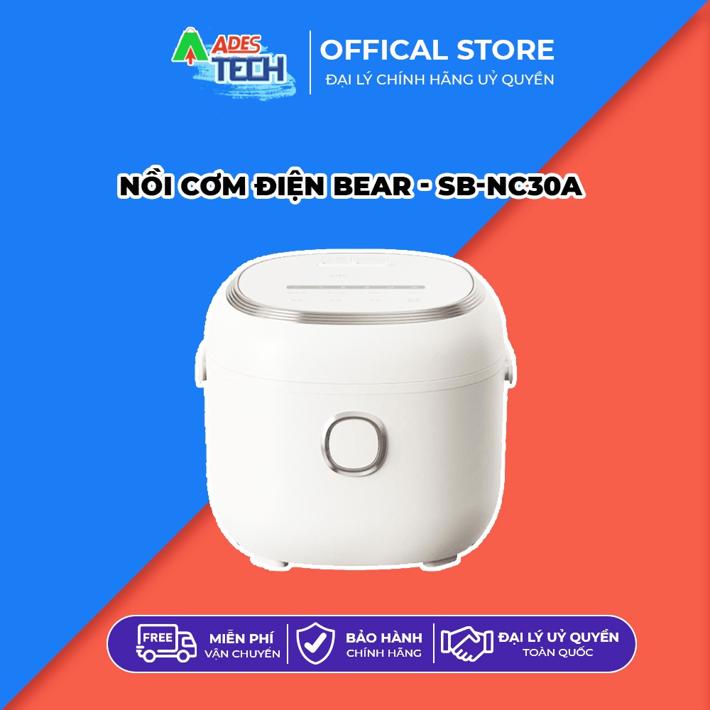 Nồi Cơm Điện Bear 3L Lòng Nồi 5 Lớp Đa Năng Nấu Cơm, Nấu Cháo, Hầm, Hấp, Hâm Nóng - SB-NC30A