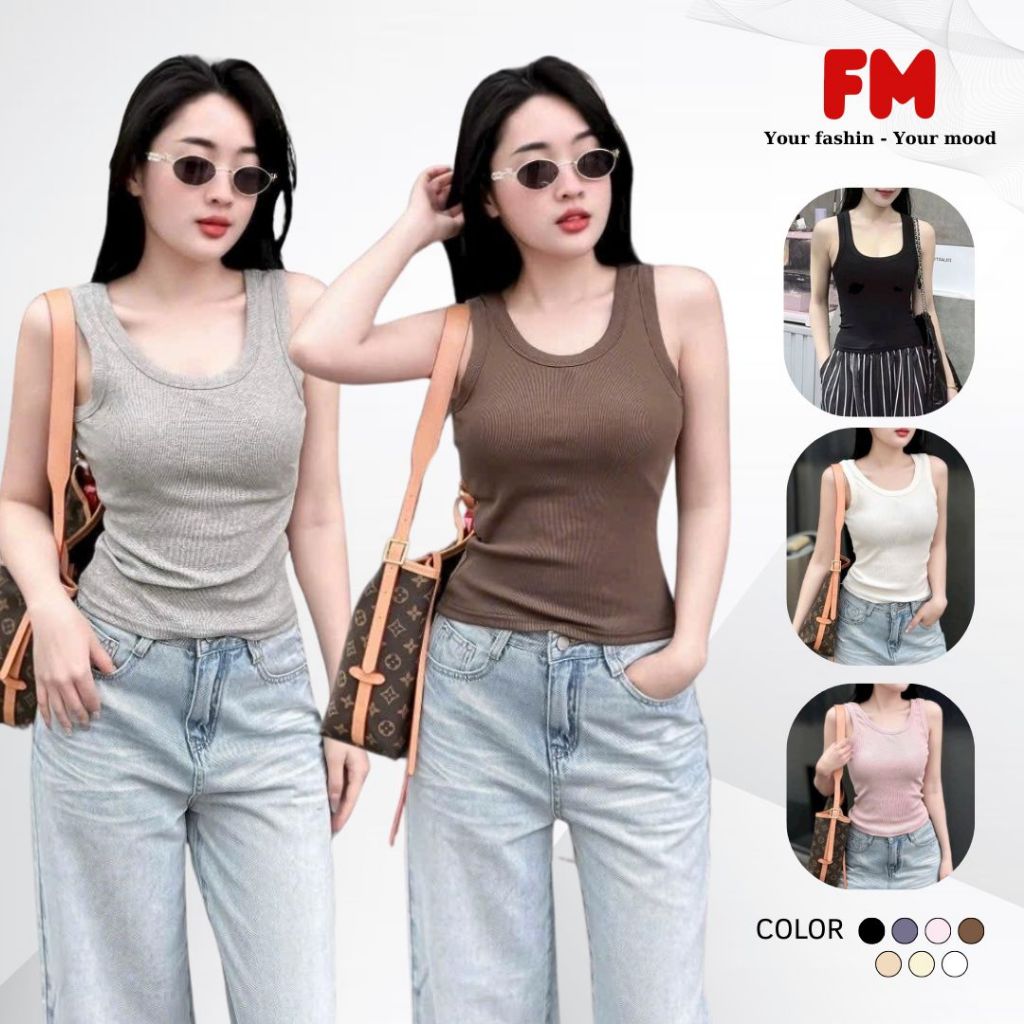 Áo Thun 3 Lỗ Nữ FMSTYLE Slimfit  Zip Lụa cao cấp form ôm dáng siêu đẹp Freesize 25030034