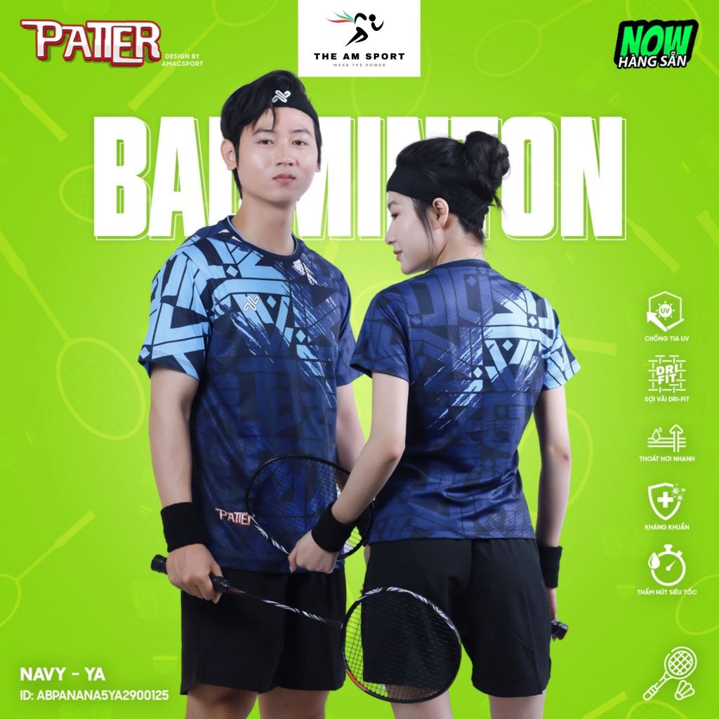 [In Tên & Số] Bộ Quần Áo Cầu Lông AMAC Patter - Thoáng Mát, Thấm Hút Tốt | The AM Sport
