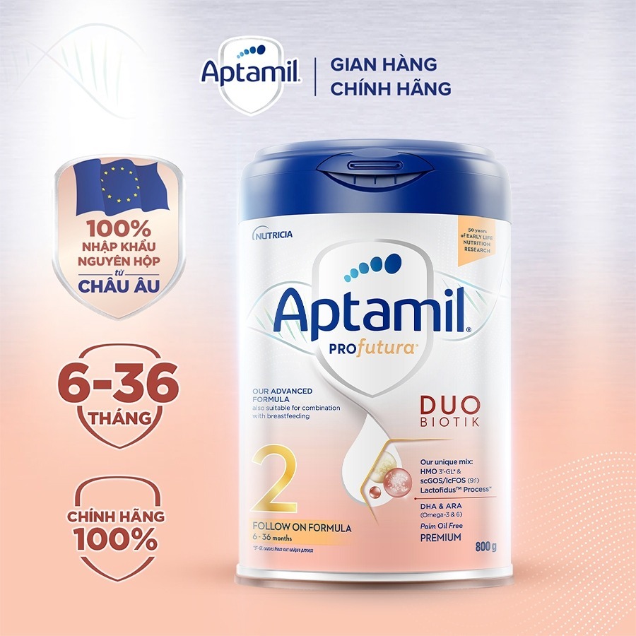 [Hoả tốc - 0Đ] Sữa Công Thức Aptamil Profutura Duobiotik Hà Lan Số 2 (800g) - Nhập khẩu nguyên lon từ Châu Âu