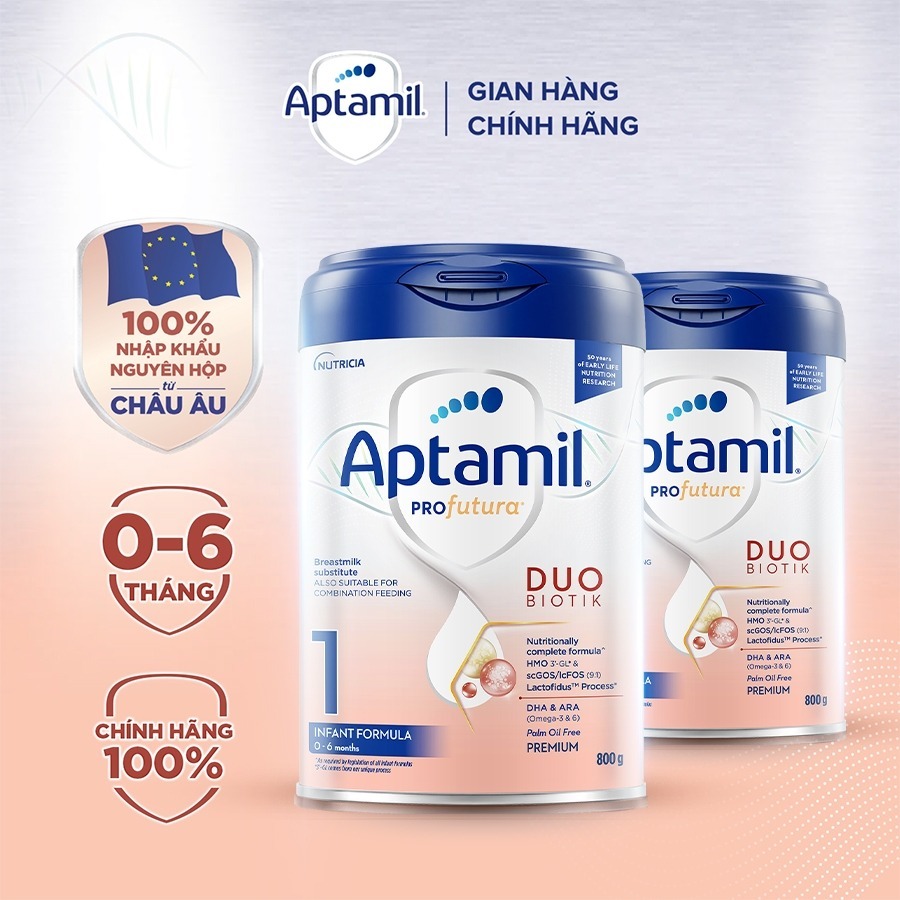 [Hoả tốc - 0Đ] Combo 2 Sữa Công Thức Aptamil Profutura Duobiotik Hà Lan Số 1 (800g) - Nhập khẩu nguyên lon từ Châu Âu