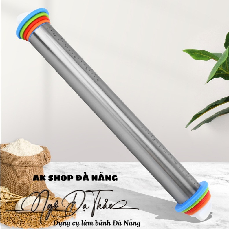 Cây lăn bột INOX 43cm ( AKSHOPCAMLE 2000.029)