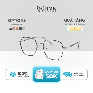 Gọng Kính Cận HMK Eyewear Kim Loại Đa Giác Unisex Nam Nữ Thời Trang Trendy Dễ Thương - KL90080
