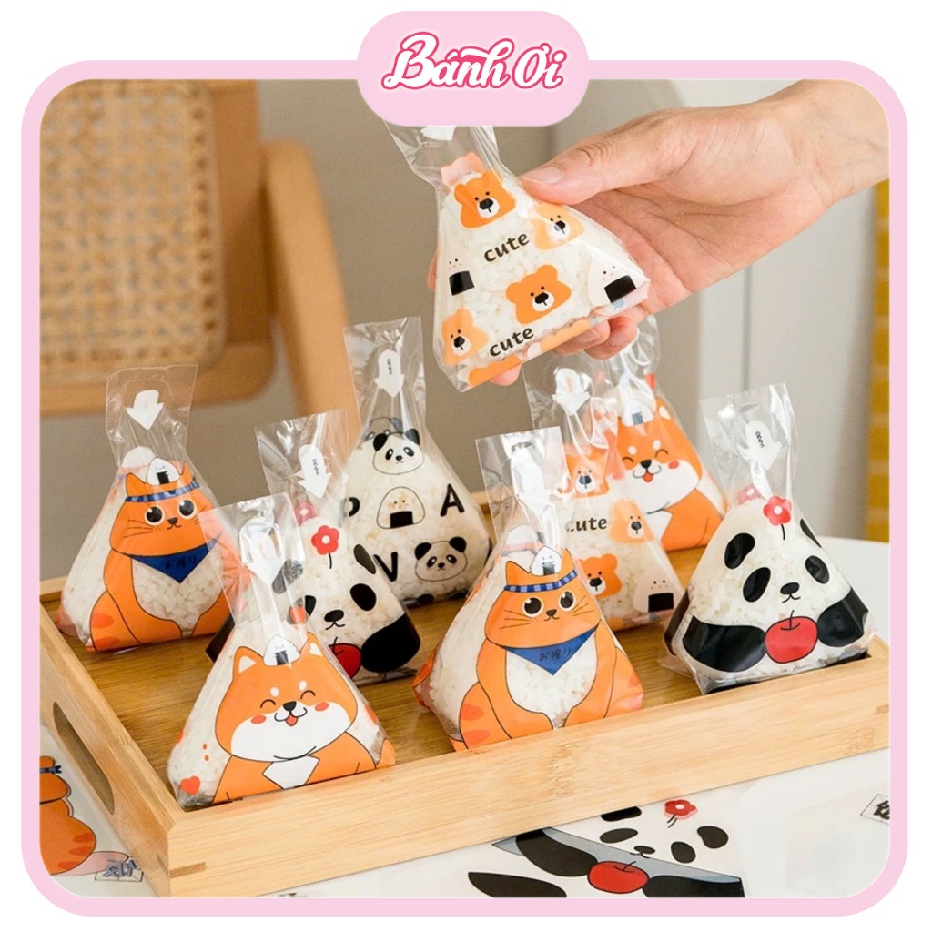 Túi cơm nắm, khuôn cơm nắm, dụng cụ làm cơm nắm bento - 25 Túi