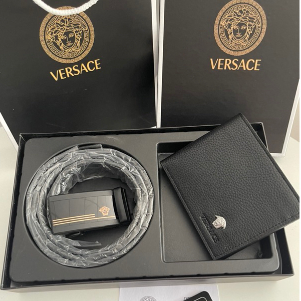 [Fullbox +Túi giấy] Set ví nịt nam versace, quà tặng sinh nhật bạn trai, quà tặng người yêu ý nghĩa