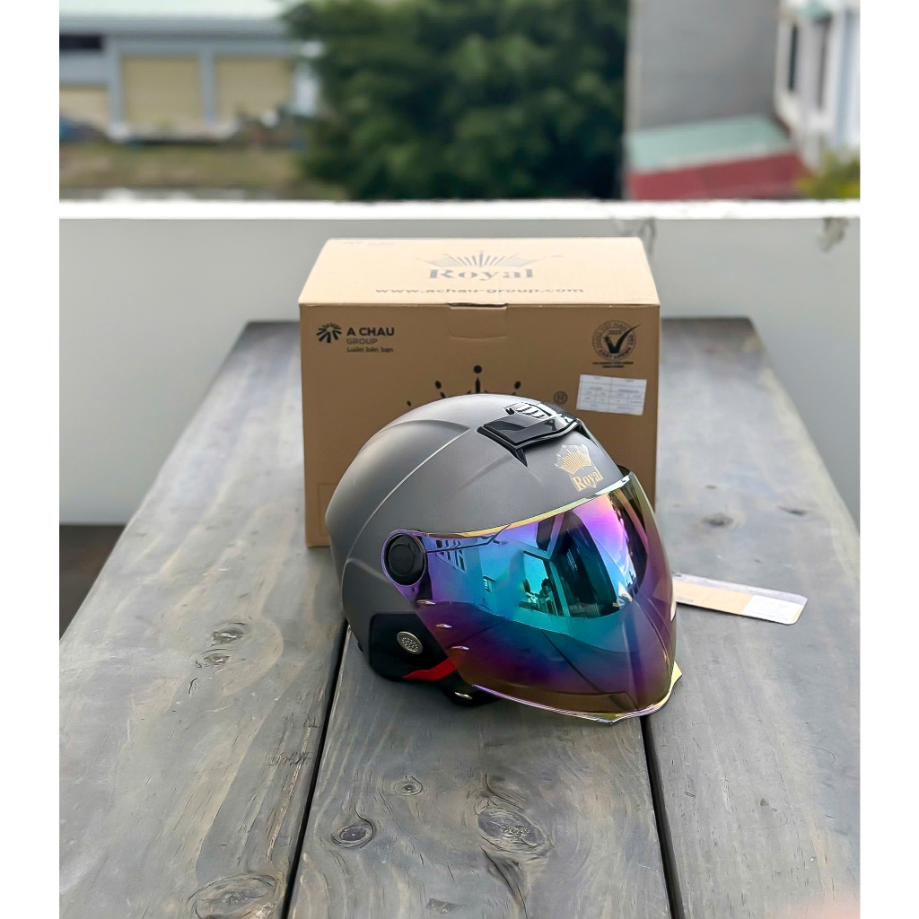 Mũ 2 kính Royal M289 Xám titanium kèm túi đựng nón chính hãng