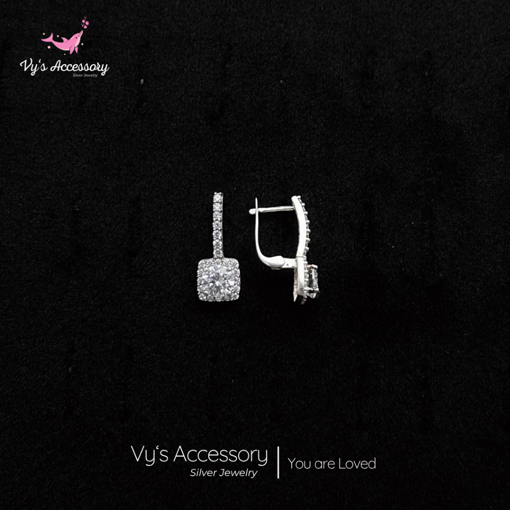 Khuyên tai bạc halo sang trọng Vy's Accessory BG15