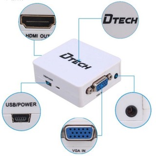Bộ chuyển đổi vga+audio sang hdmi dtech dt-6527
