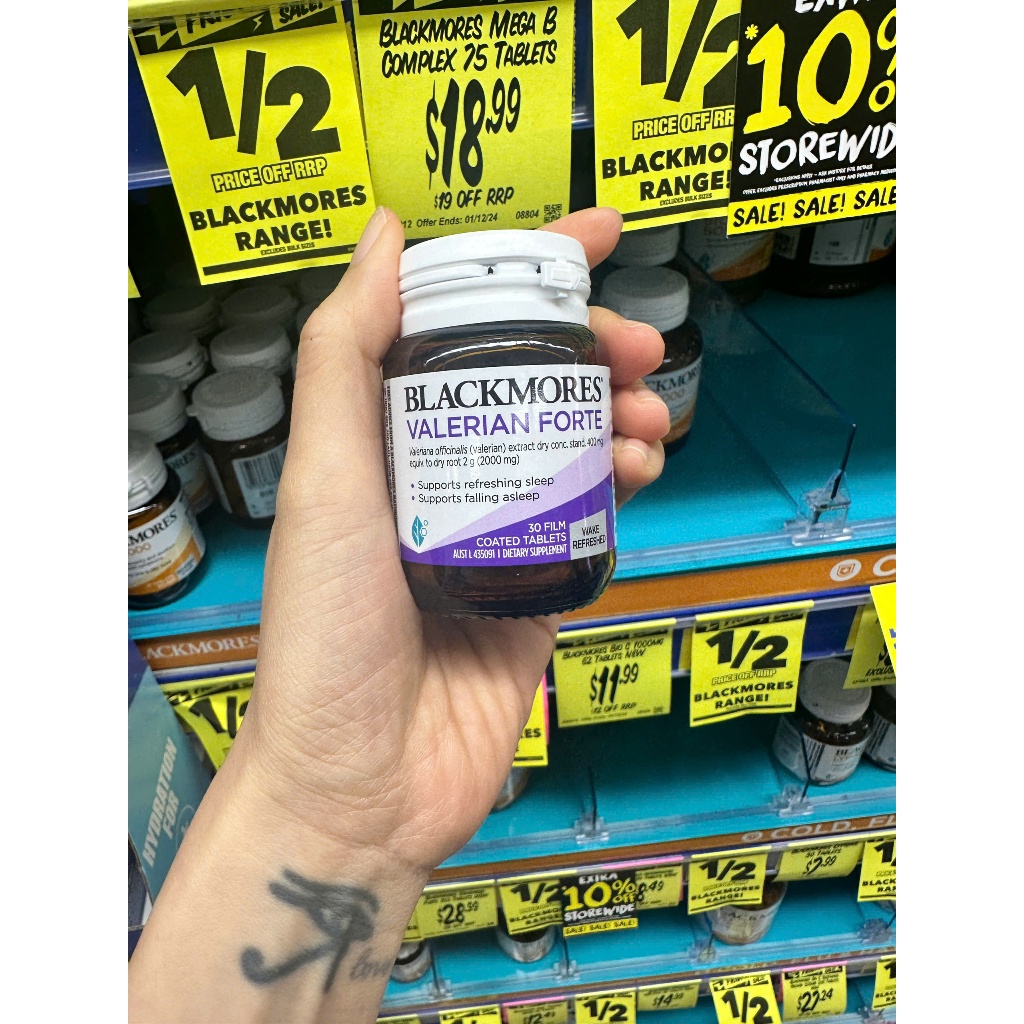 [HÀNG CHUẨN ÚC] Hỗ trợ giấc ngủ Blackmores Valerian Forte 2,000mg 30 viên [FULLBILL]