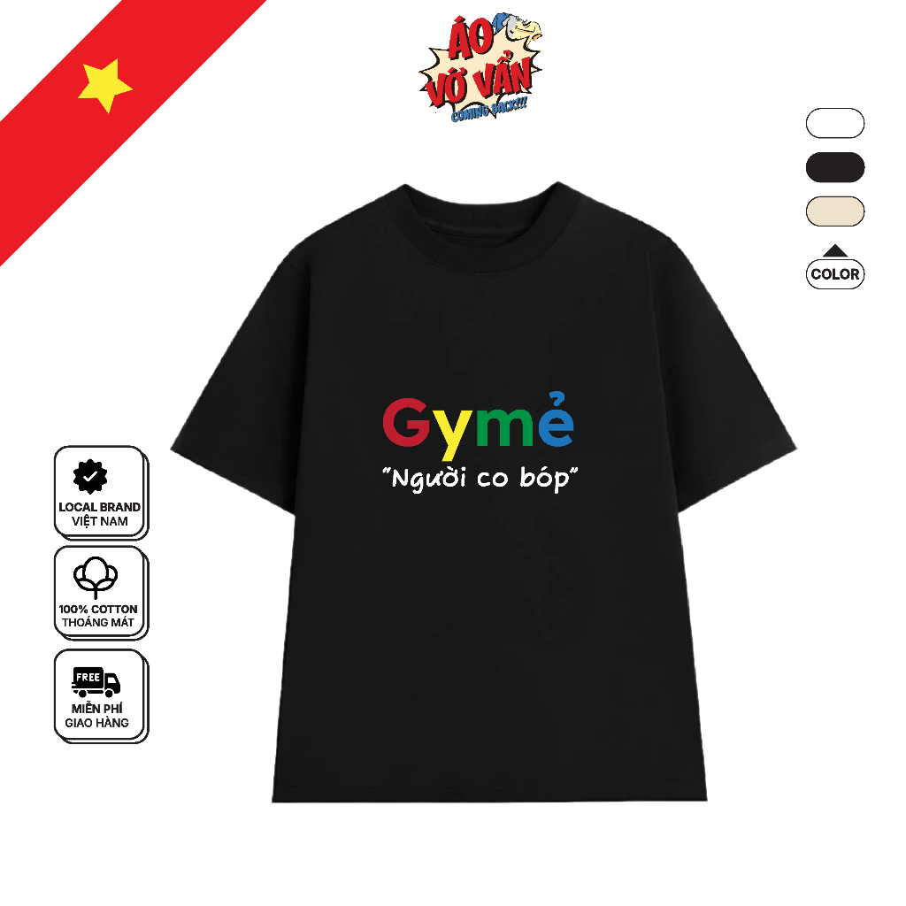 Áo phông unisex "GYMER" cotton 250GSM