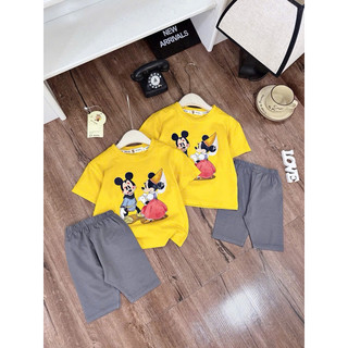 SÉT bộ MICKY VÀNG QUẦN LEGGING BÉ GÁI