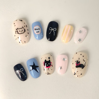 ( Hoả tốc ) Nailbox thiết kế phong cách y2k con mèo độc đáo cho nữ