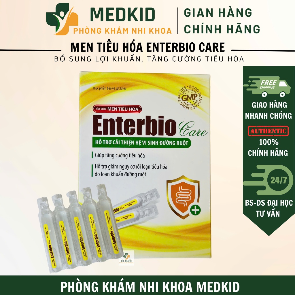 Men tiêu hoá Enterbio care bổ sung lợi khuẩn, tăng cường tiêu hóa cho bé (Hộp 20 ống 10ml)