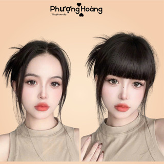 Tóc Mái Ngố Dày Có Bát Cố Định – Tóc Mái Giả Làm Từ Tóc Thật 100%, Tự Nhiên, Dễ Kẹp, Che Mái Thưa