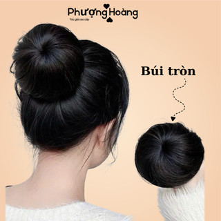  Tóc giả búi củ tỏi cao cấp dây rút tiện lợi cột cao mát mẻ năng động phụ kiện đẹp dành cho phái nữ. 