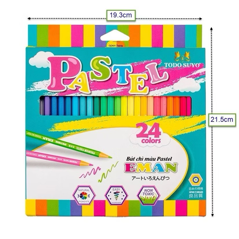 Hộp 24 Bút Chì Màu Mỹ Thuật Eman Hiệu Todo Suyo Cao Cấp
