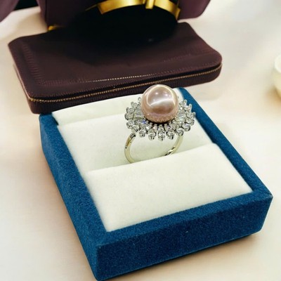 Nhẫn Ngọc Trai 11ly Màu Đồng Ánh Hồng Xinh Xắn Và Thời Trang - Ngọc Trai Trường Thịnh
