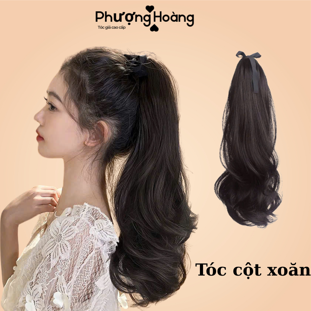 Tóc giả nữ đẹp ❤️💕 FREESHIP❤️💕 tóc cột xoăn 40cm