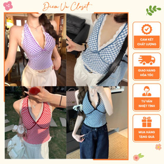 [CÓ SẴN] Áo yếm cổ V có mút ngực, áo yếm hot trend Thái Lan 2025 dễ thương