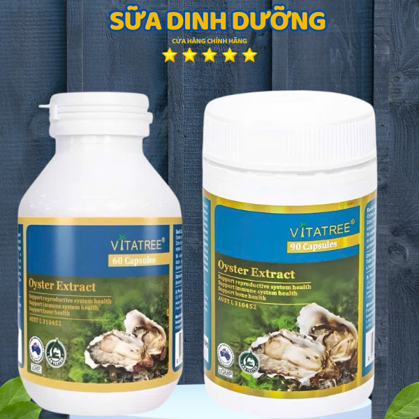 "Tinh Chất Hàu Oyster Extract Vitatree 90 Viên – Tăng Cường Sinh Lý Nam Giới, Nhập Khẩu Chính Hãng, 