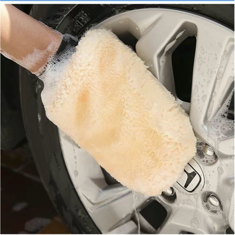 [GĂNG TAY RỬA XE] - GĂNG TAY RỬA XE MÁY HOẶC Ô TÔ - CHẤT LIỆU LÔNG CỪU 2 MẶT - MỀM MỊN