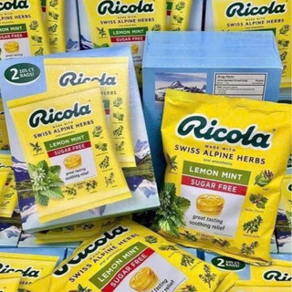  KẸO RICOLA MỸ KẸO NGẬM GIẢM HO KHÔNG ĐƯỜNG - DATE 2027 