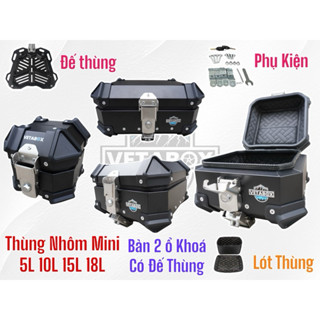  Thùng nhôm 5L 10L 15L 18L Vetabox Chính Hãng - Bản Tháo Nhanh 2 ổ khoá 