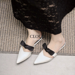 Giày đế bệt, giày bít mũi nhọn Cloud mũi nhọn quai ngang đính nơ nữ tính hiện đại, dễ phối đồ